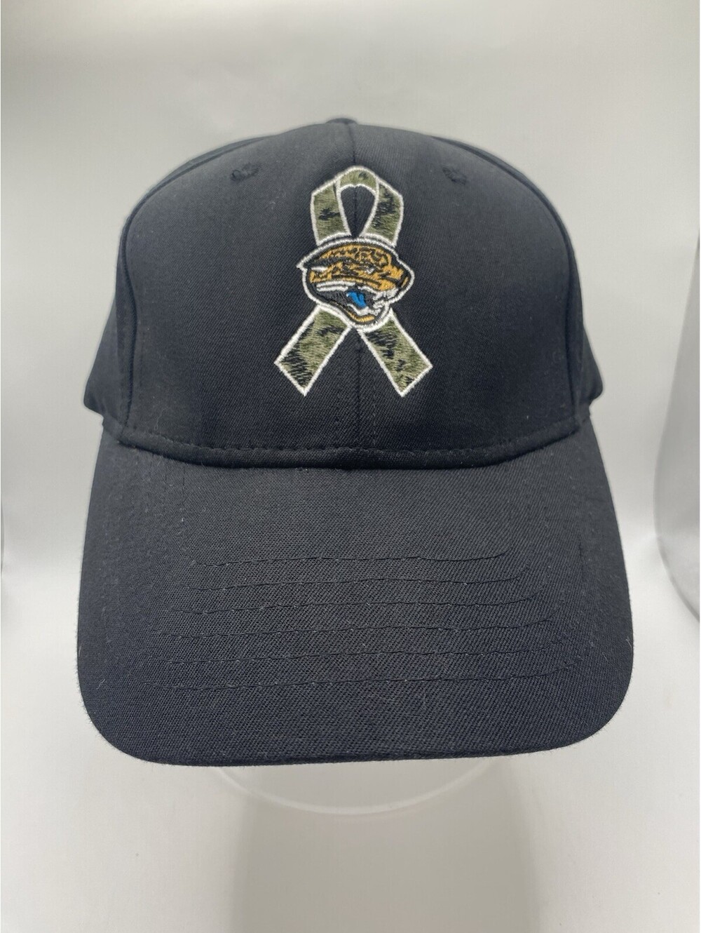 Jacksonville Jaguars Black Camo Cancer NU-FIT Hat Men's Military  L /XL